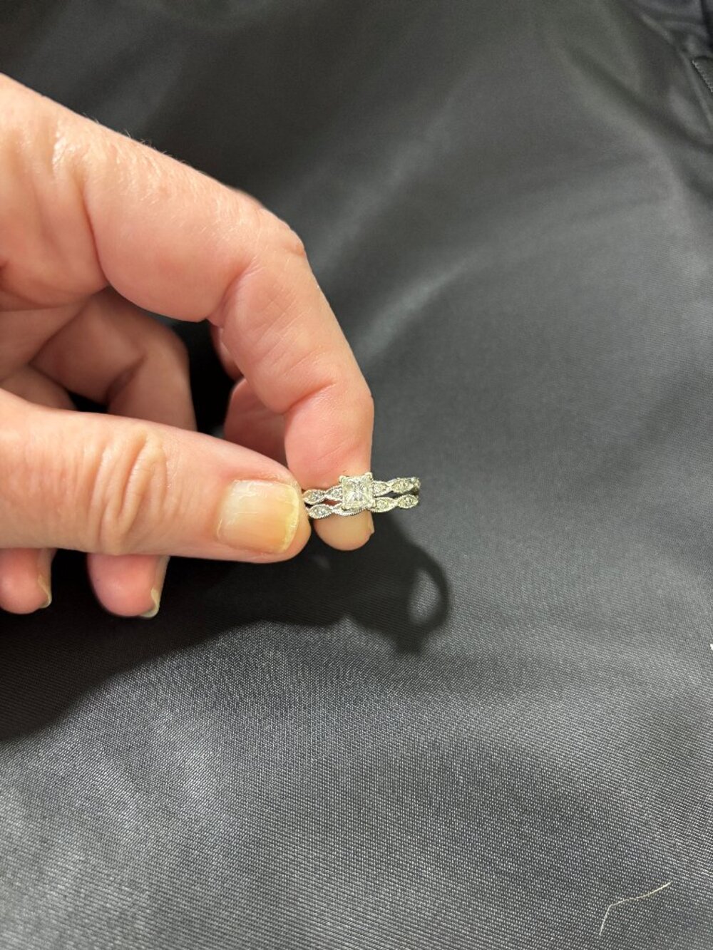 White Gold Princess Cut .56 Carat Engagement/Wedding Rings Size 6